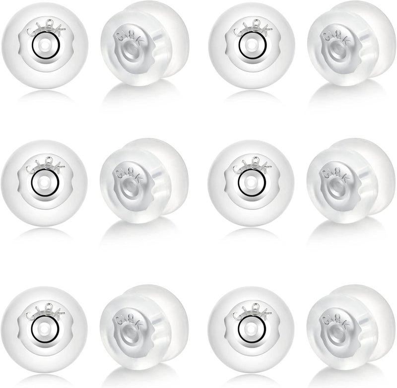 Moconar Silicone Earring Backs Sterling Silver Locking Secure Earring Backs for Studs/Droopy Ears Rubber, Secure Hypoallergenice Comfortable Backings for Women Men Silver Color - Image 1